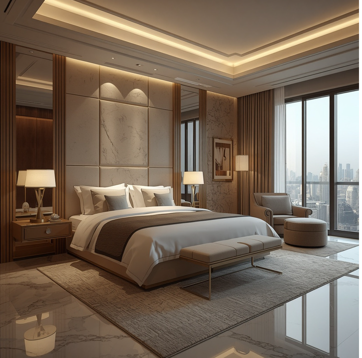 Coastal resort room interior project