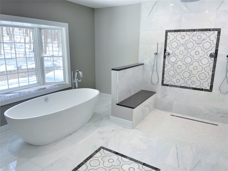 Marble master bathroom
